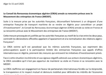 Outre sa réunion avec le MEDEF : Le CREA annonce l&rsquo;annulation de sa visite en France