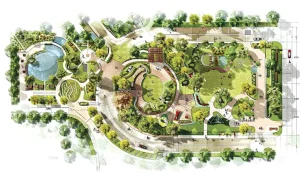Schéma d'aménagement urbain et paysager illustrant la planification territoriale